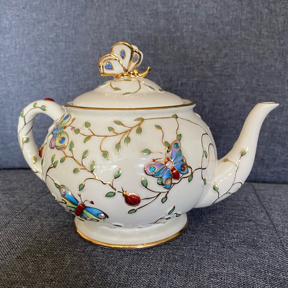 Lenox Summer Enchantment Teapot 2003🦋 - Picture 1 of 17